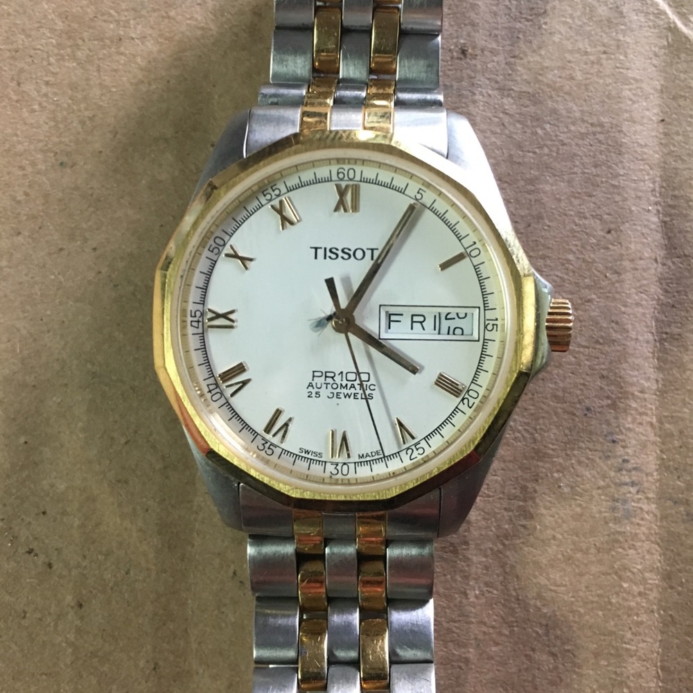 Tisset day date watch PR100 automatic 25 jewels